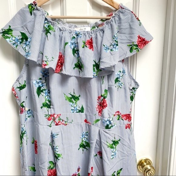 ModCloth Romantic Ruffle Floral Striped Dress - Picture 6 of 8